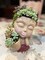 Face Plant Pot Double Flower Pots for Indoor Outdoor Plants Resin Head Planter Lady Face Plant Pots Garden Decoration Planters
